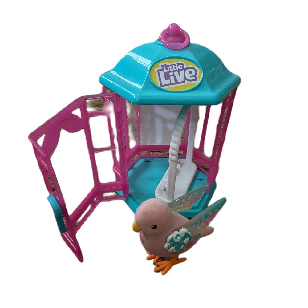 Little Live Pets Bird with Cage - Rainbow Glow - Pure Interactive Talking Toy